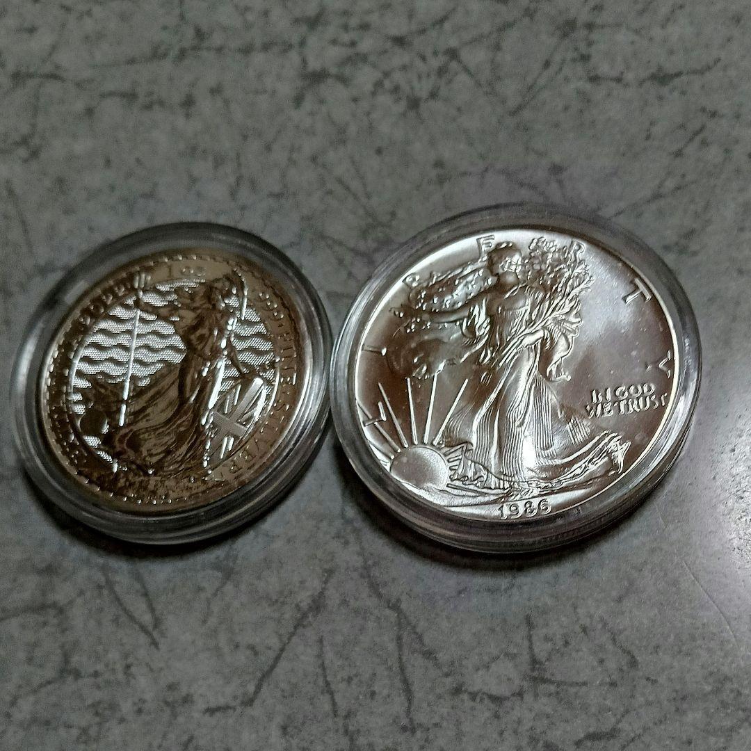 イーグルとブルタニア1オンス銀貨(2枚セット)