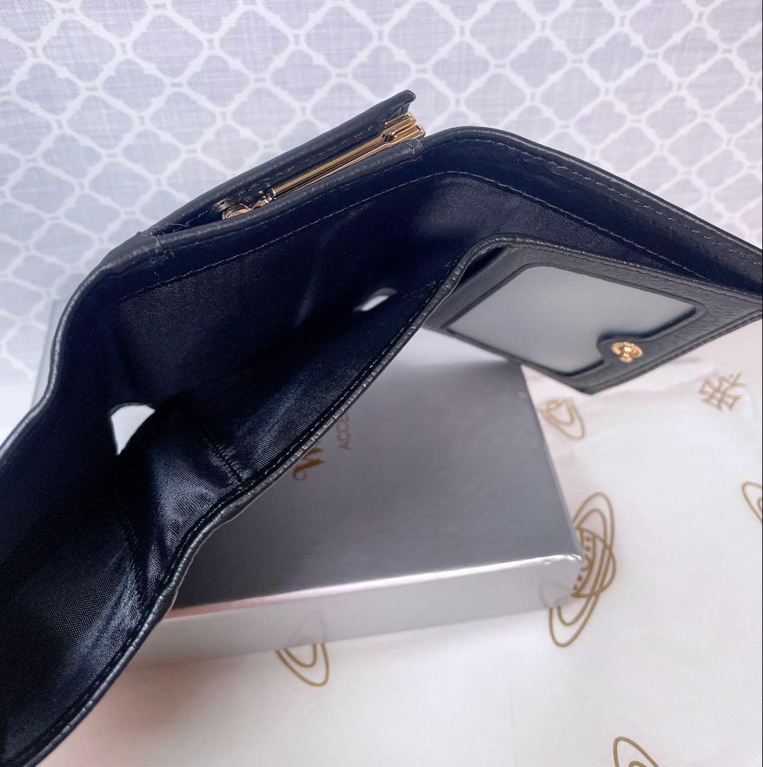 【最新☆新品】ヴィヴィアン・ウエストウッド　三つ折り財布 ブラックゴールド