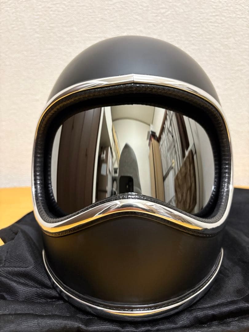 新品スペースヘルメットXLサイズ　マットブラックゴーグルケース付きnobudz風