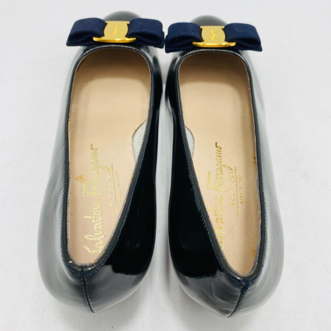 新品　Ferragamo　フェラガモ　ヴァラパンプス　リボン　5 1/2