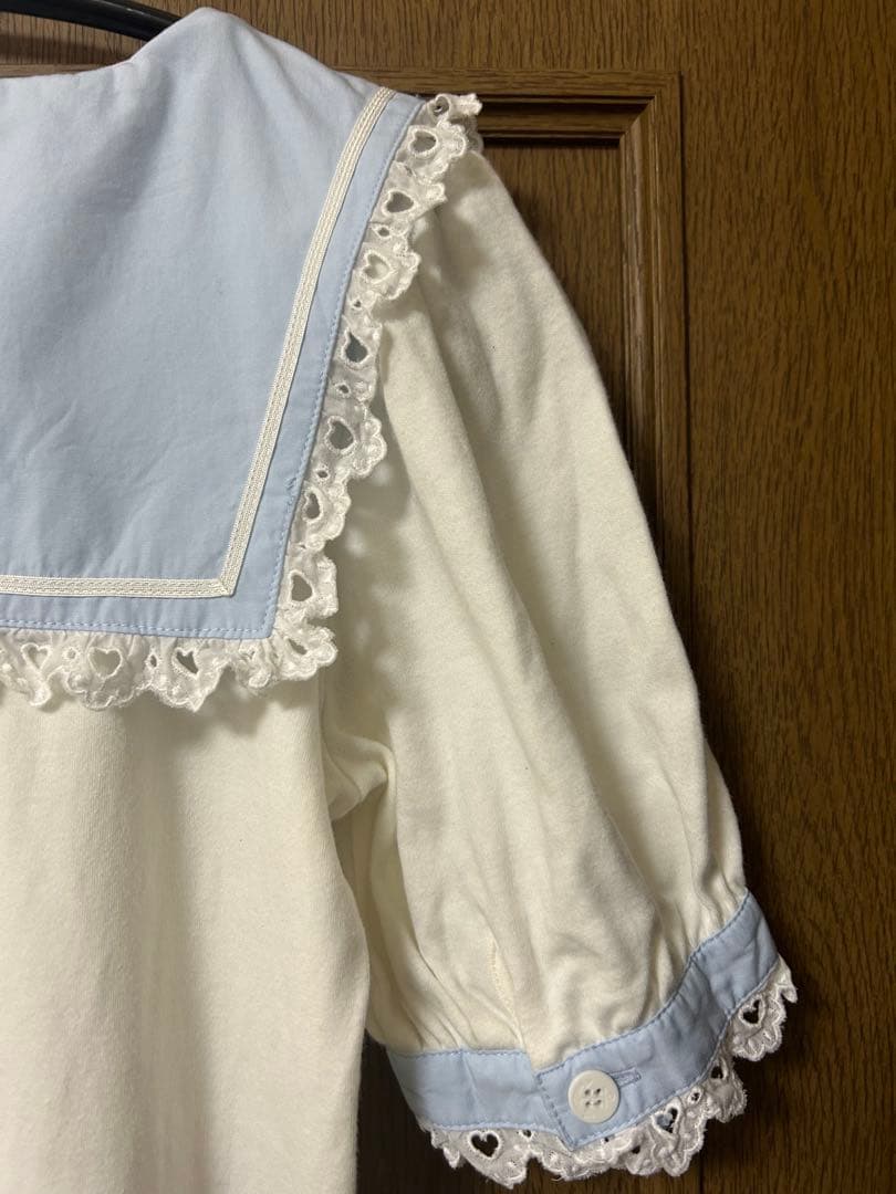 【アンジェリックプリティ】セーラー襟リボン付き半袖トップス