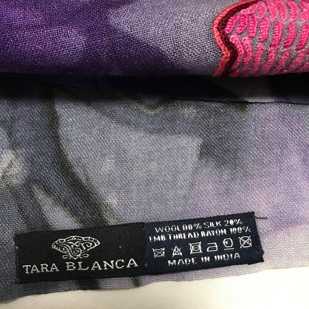 ターラブランカ　未使用　シルクウール　刺繍+染め　maid in India