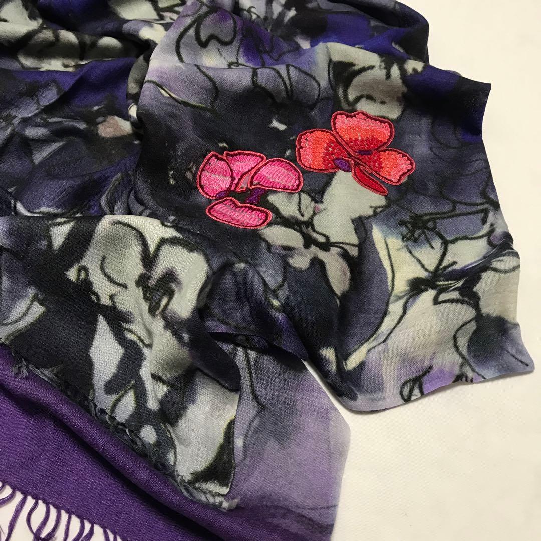 ターラブランカ　未使用　シルクウール　刺繍+染め　maid in India