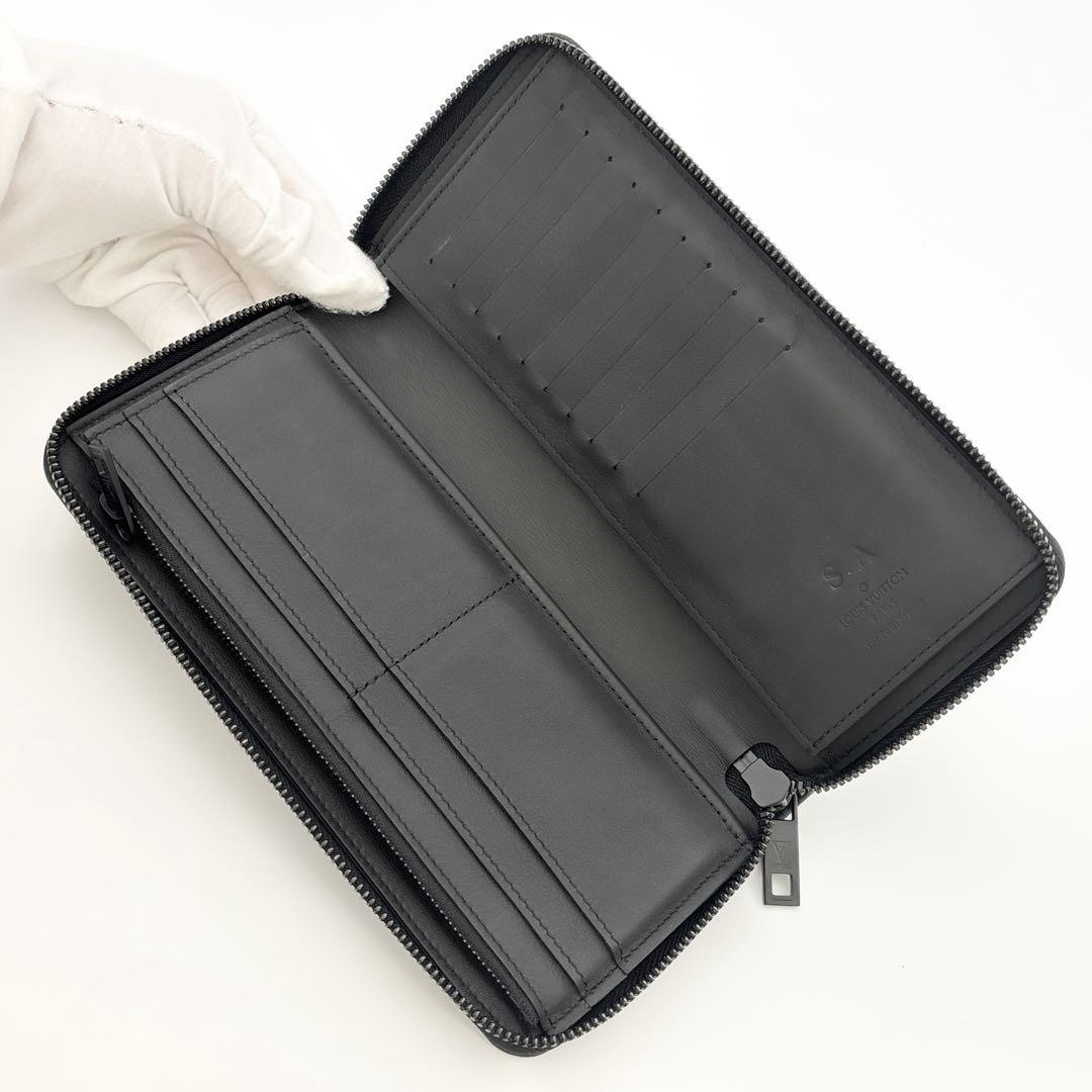 【超美品】ルイヴィトン アエログラム ジッピー ヴェルティカル 長財布 黒