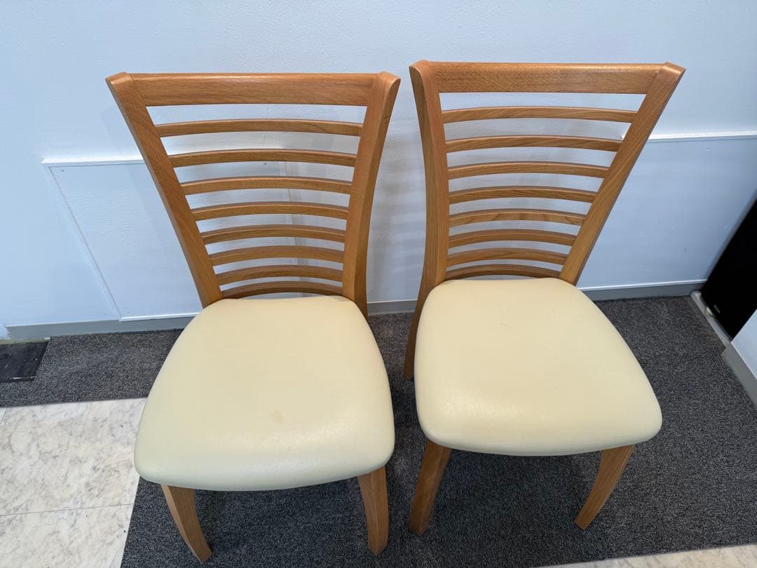 天然木ダイニング椅子２脚大塚家具製送料無料