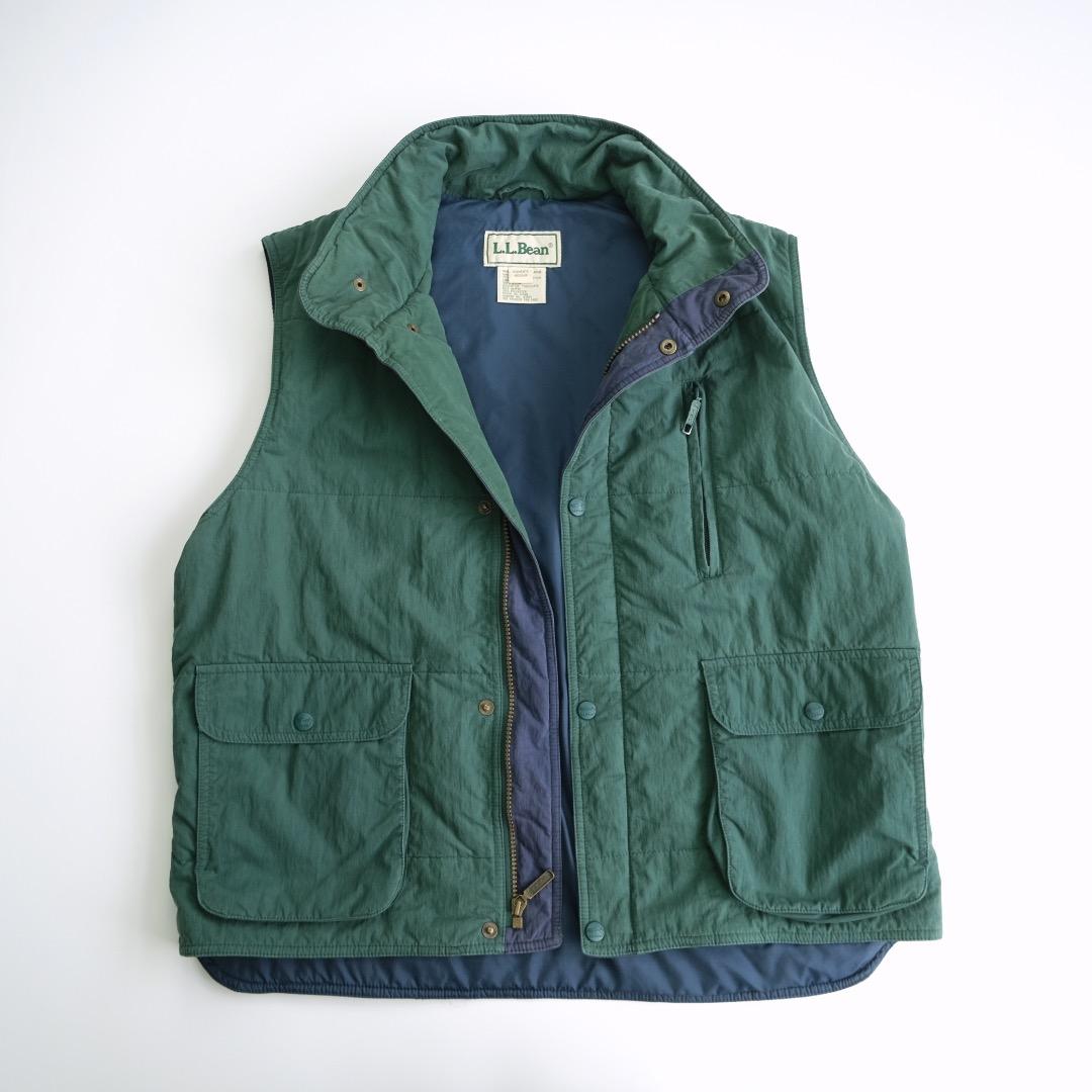 せ*ょ様 エルエルビーン　80s 中綿ベスト　シンサレート　　緑　M 古着.