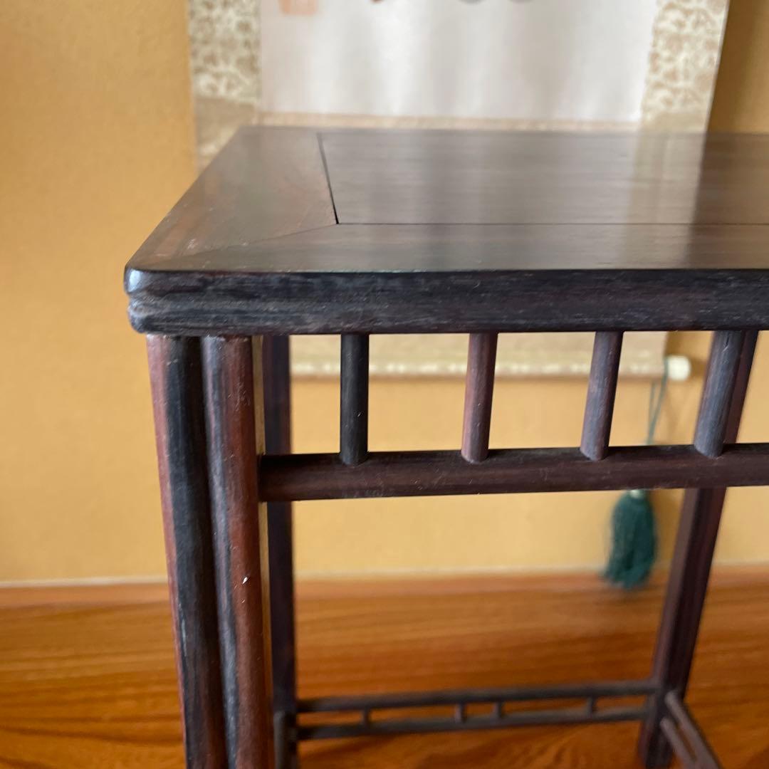 唐木懸崖1.1尺 盆栽台 黒檀 ビンテージ品 昭和レトロ 高卓(こうしょく)