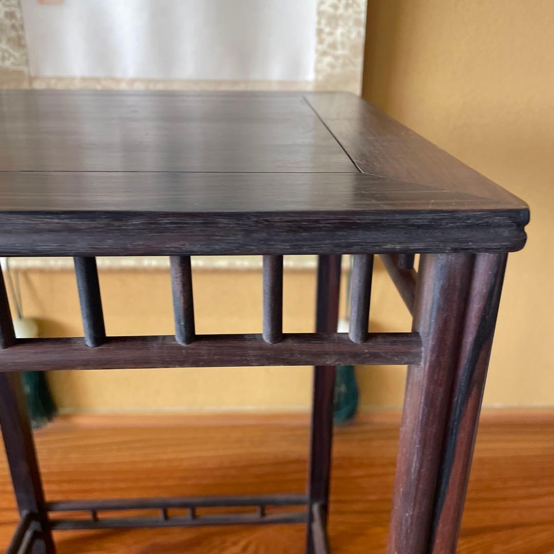 唐木懸崖1.1尺 盆栽台 黒檀 ビンテージ品 昭和レトロ 高卓(こうしょく)