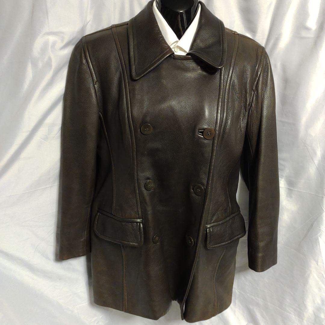 希少 80s 90s レザーダブルコート USA製 コレクションライン