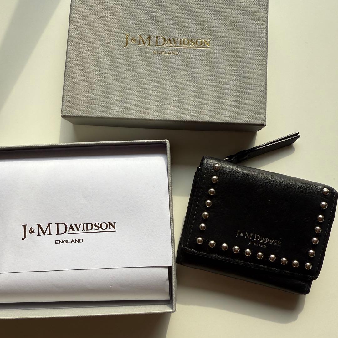 J&M DAVIDSON ブラック三つ折り財布 スタッズ IENA