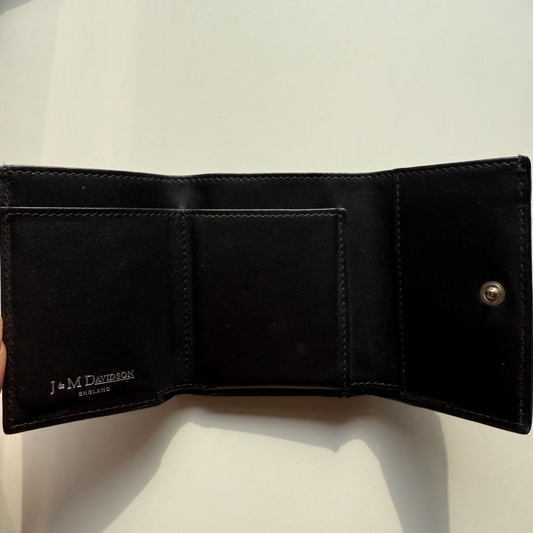 J&M DAVIDSON ブラック三つ折り財布 スタッズ IENA