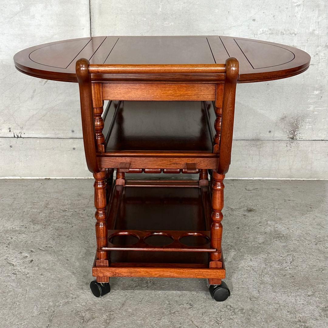 ✦ミッドセンチュリー✦ローズウッド製バーカート　キッチンワゴン バタフライ開閉式
