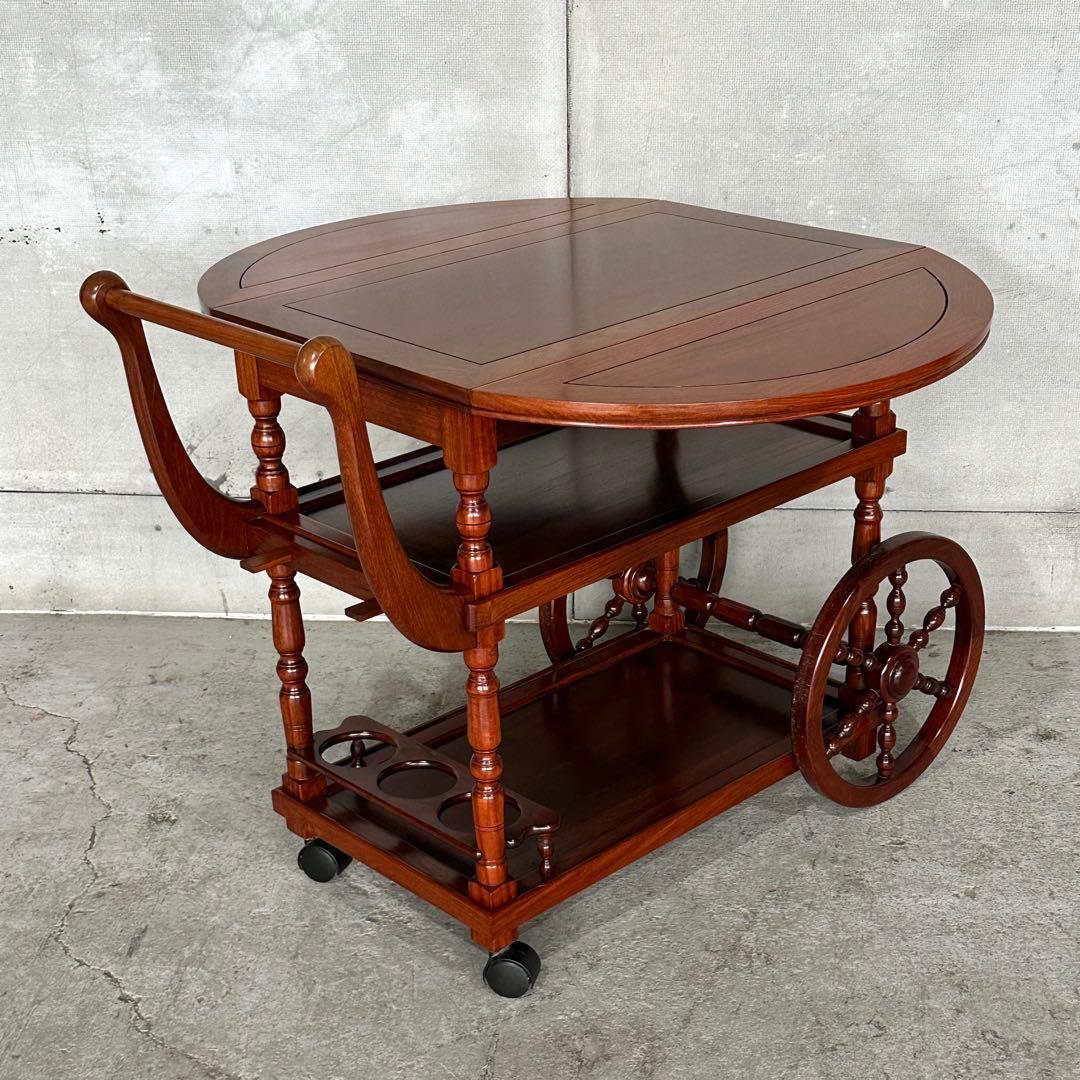 ✦ミッドセンチュリー✦ローズウッド製バーカート　キッチンワゴン バタフライ開閉式
