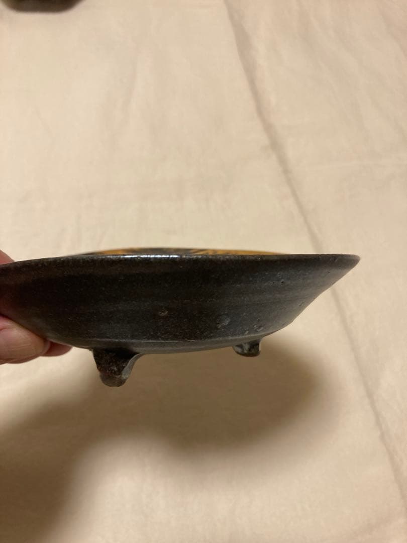 【一点物】作家物 金彩 黒陶 浅鉢 大胆な金箔 景色が美しい器 和モダン