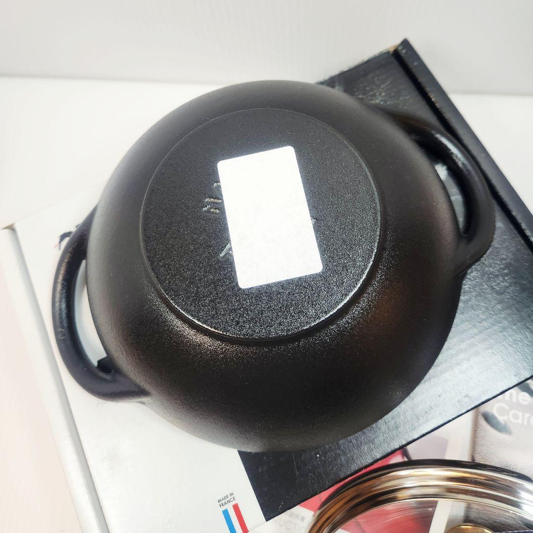 【ラスト】Staub ベビー ウォック 16 二点 ブラック ニッケルツマミ