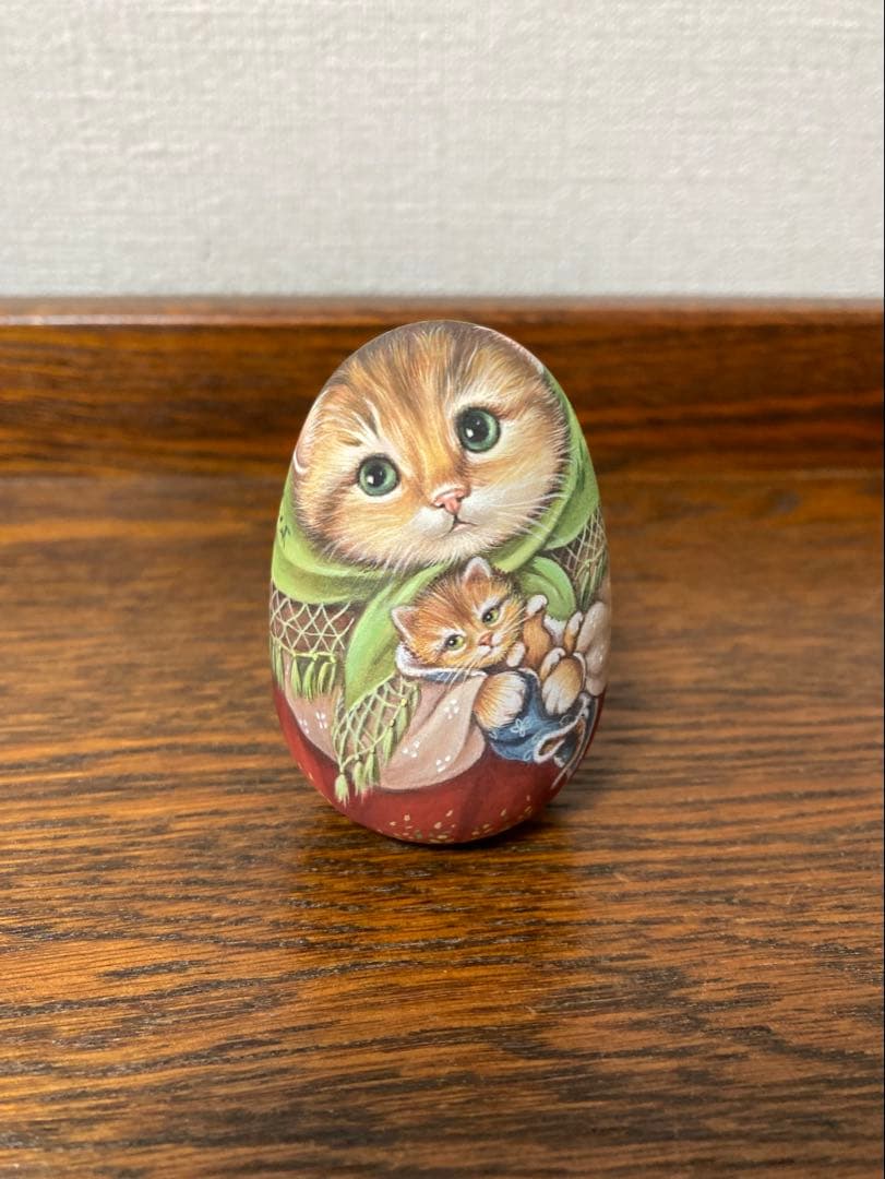 ロシア雑貨☆猫のエッグオーナメントkittenマトリョーシカ