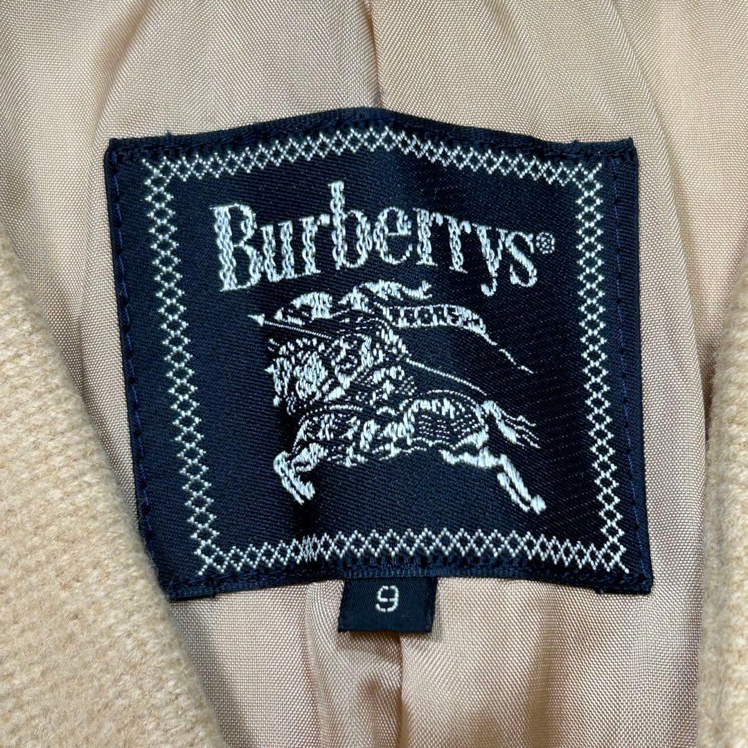 ビンテージ Burberrys アンゴラ カシミヤ混ノーカラーコート ベージュ