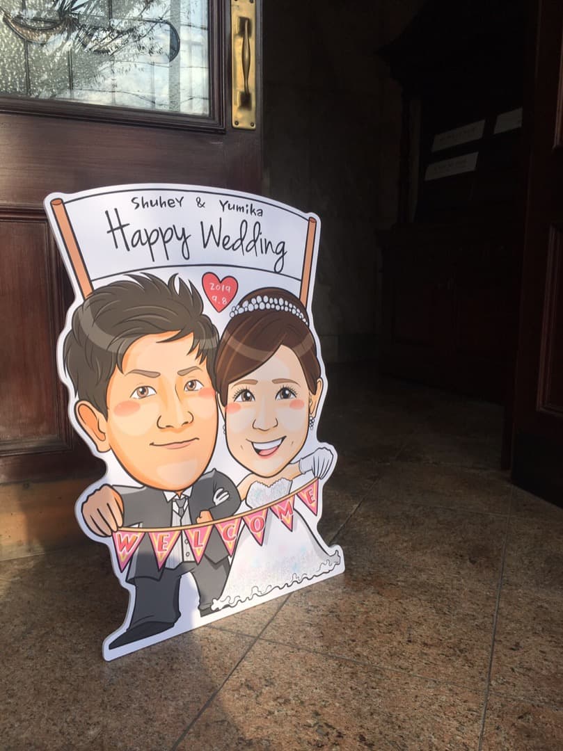 似顔絵特大パネル★結婚式　ウェルカムボード　似顔絵　プレゼント　お祝い