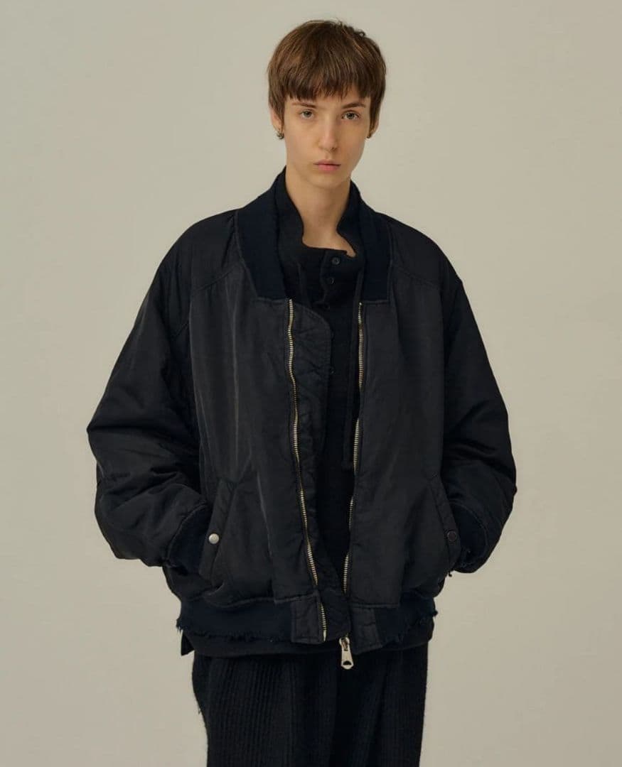 ANCELLM FADED BOMBER JACKET 黒　アンセルム25ss