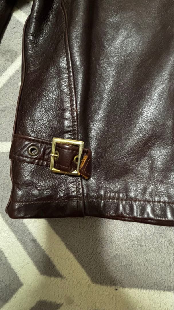 Schott 襟付きシングルライダース 642 ダークブラウン