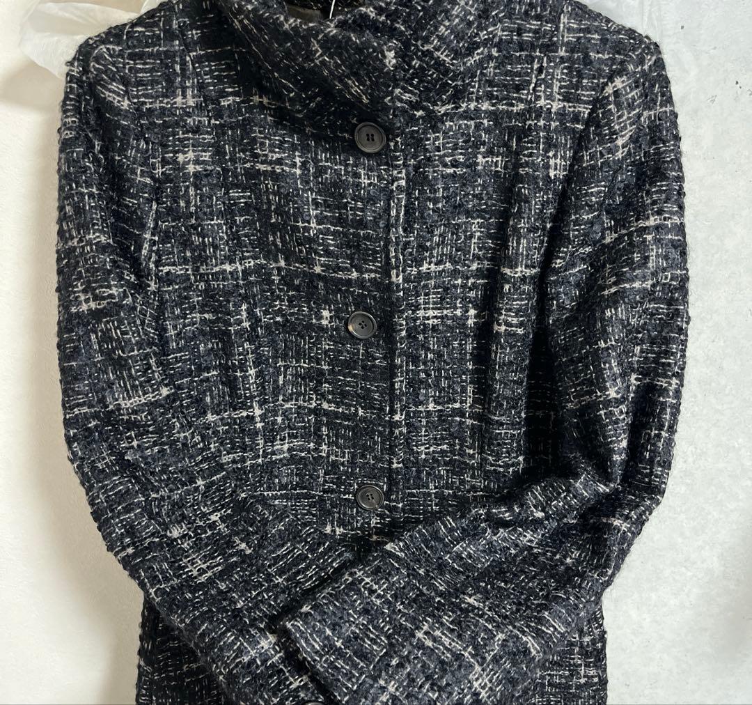 売り尽くし　クリーニング済　MaxMara ロングコート　モヘア　プリーツ