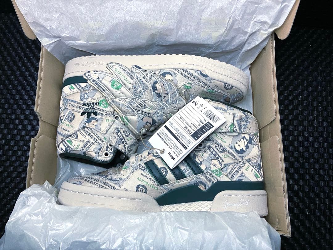 アディダス adidas ジェレミースコット ハイカット　ドル紙幣　マネー