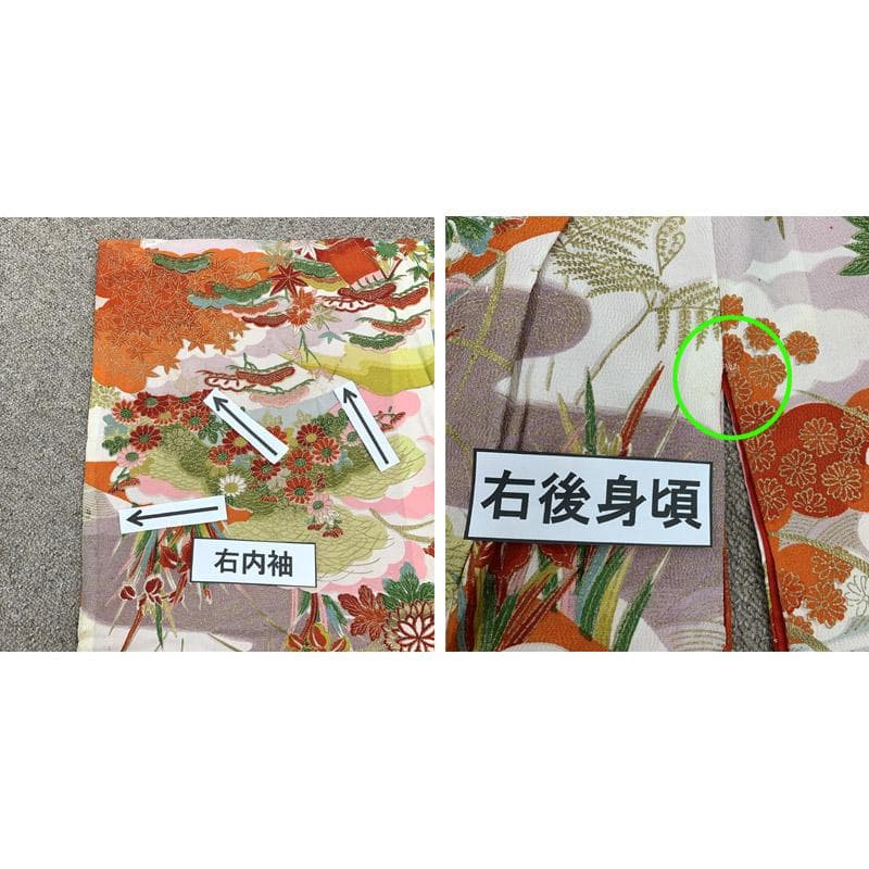 501ag93■七五三 卒園式 六歳 七歳 セミアンティーク着物&袴&袴下帯