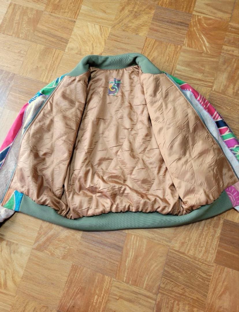 【即日発送】 リメイク 柿渋染め スカジャン MA-1 ハンドメイド