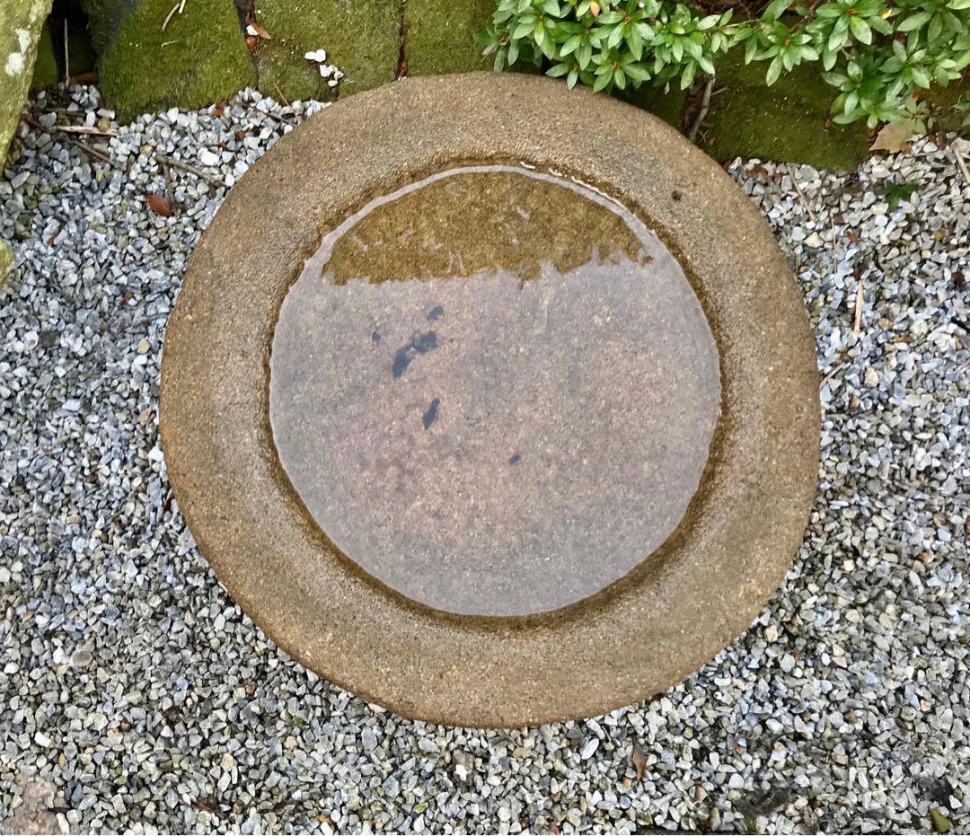 【天然自然石・水鉢・向鉢・蹲・茶庭露地庭鉢】庭石オブジェ置物ガーデニング造園