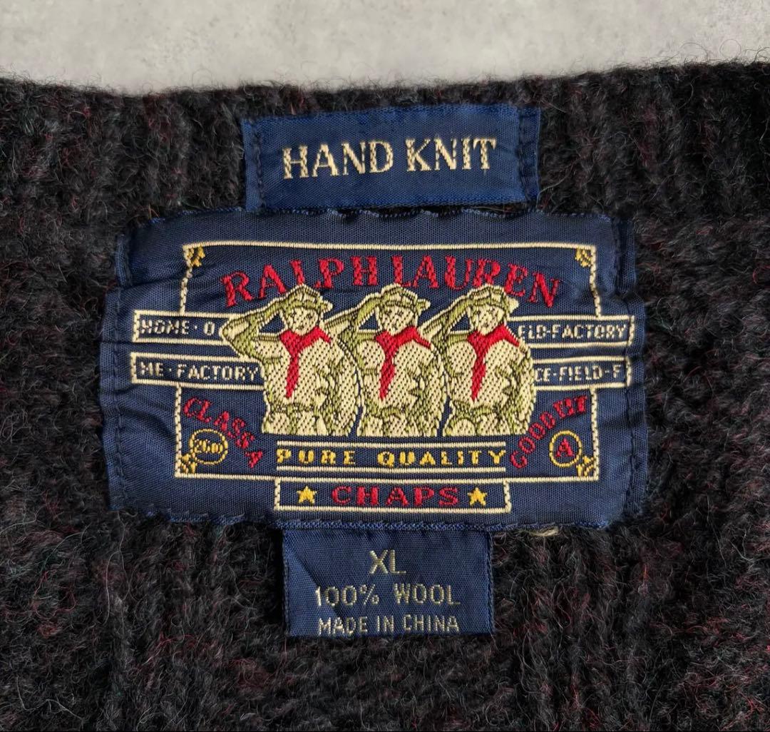80s CHAPS RALPH LAUREN カーディガン　兵隊タグ