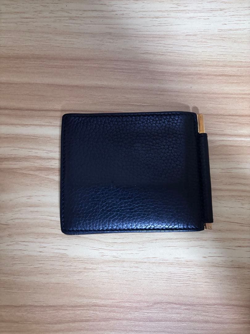 TOM FORD ブラックレザー マネークリップ