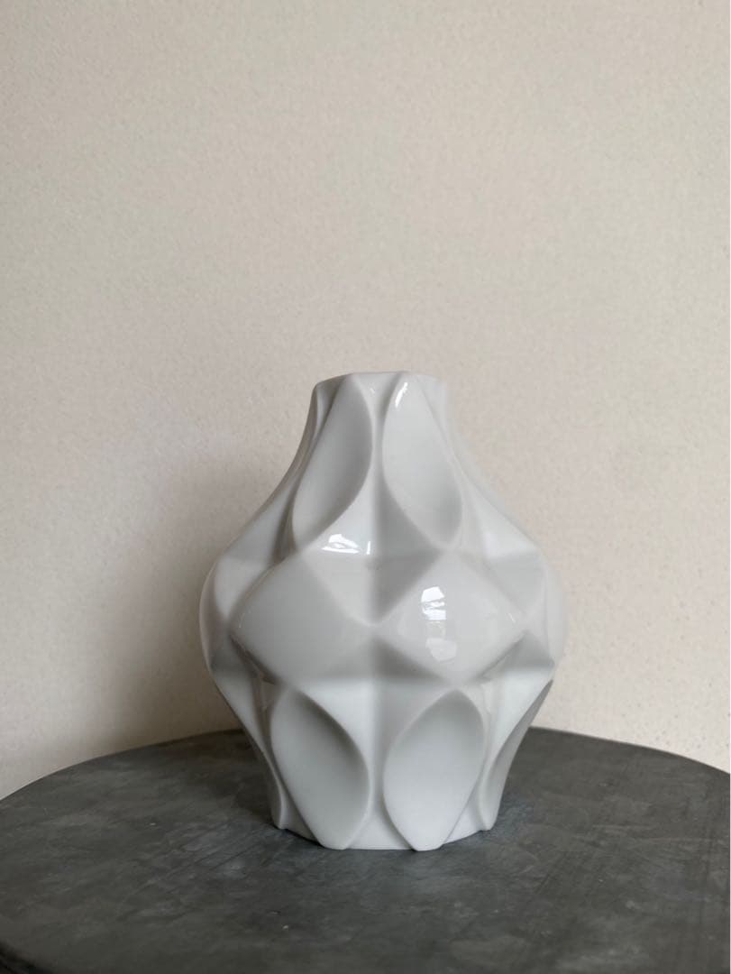 ドイツ アンティーク ビンテージ 単色 白 小瓶 花瓶 フラワーベース 希少美品