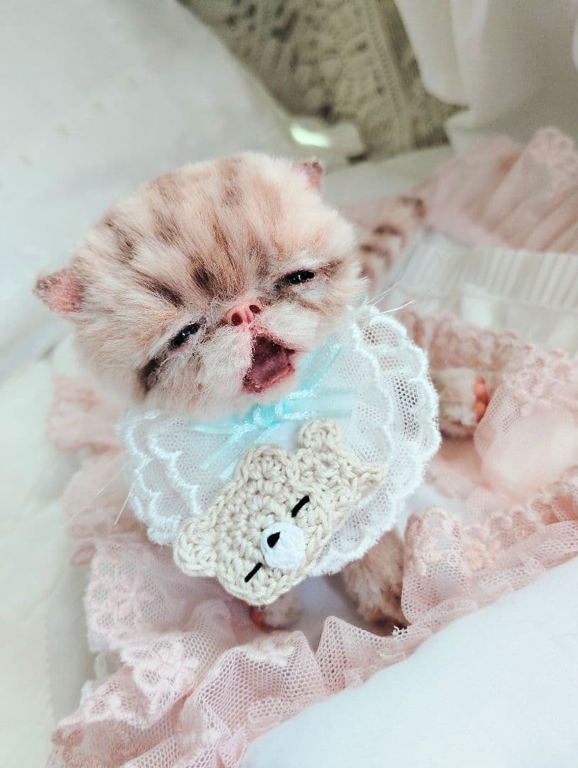 生後２０日♡トラ柄子猫ちゃん♡お昼寝セット♡アートドール♡ぬいぐるみ♡