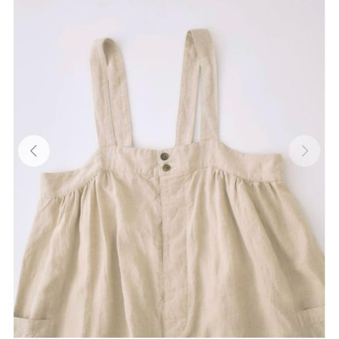 ネストローブ　ブラックリネンワイドサロペット