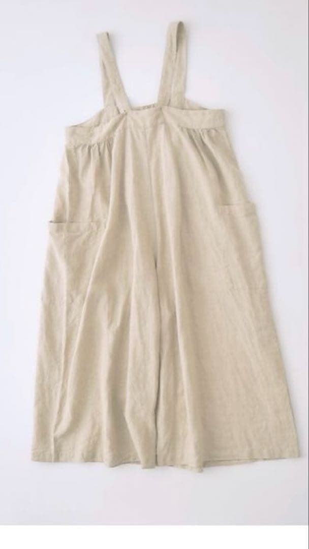 ネストローブ　ブラックリネンワイドサロペット