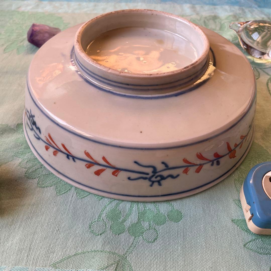 幕末明治　金彩　色絵　染付　印判　深鉢