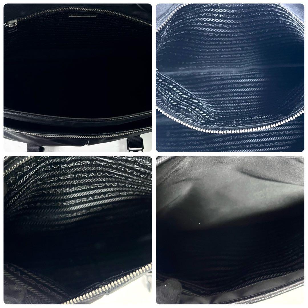 【近年型・極上美品✨】プラダ メッセンジャーバッグ ロゴ型押し サフィアーノ 黒
