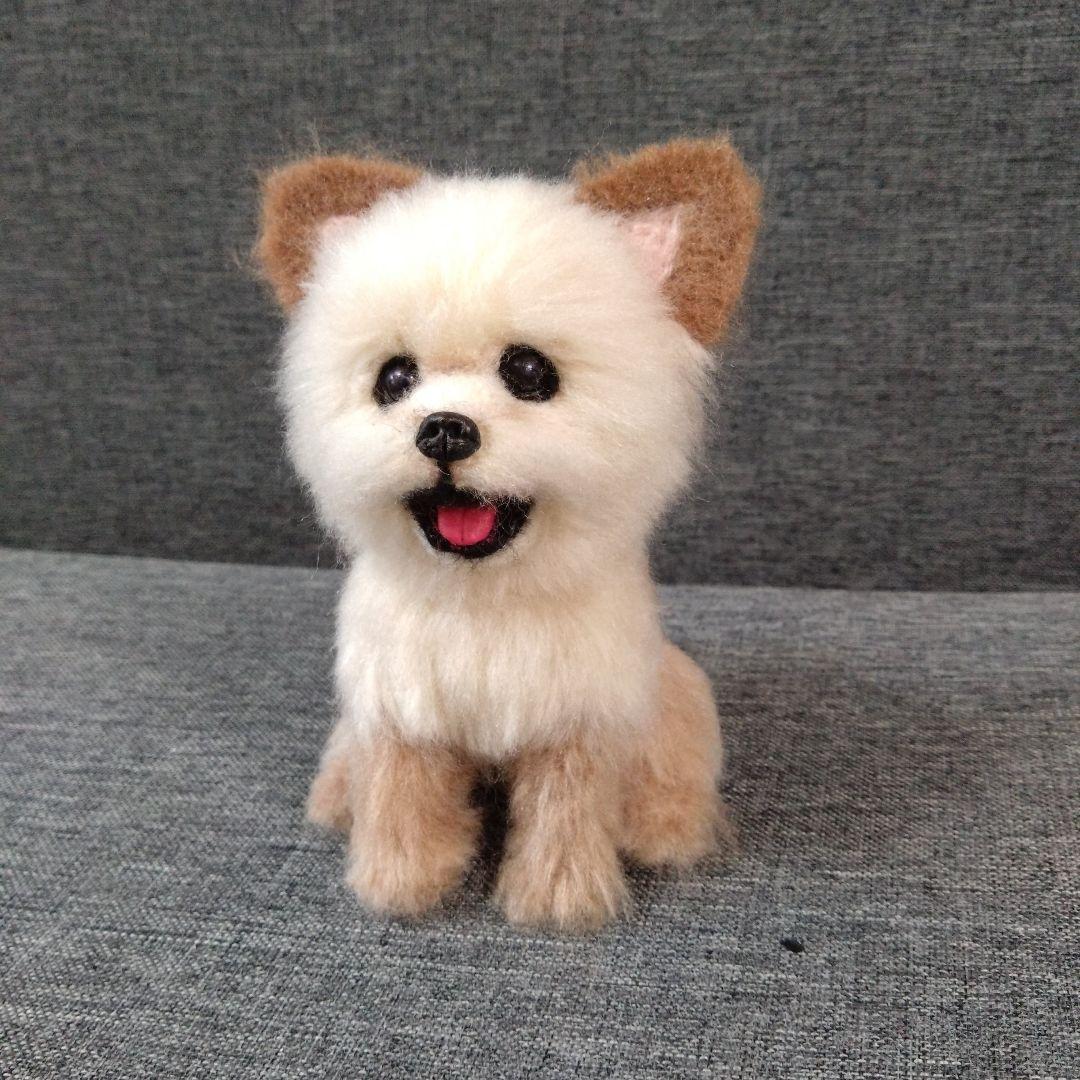 chama　羊毛フェルト＋毛糸　MIX　犬　ハンドメイド