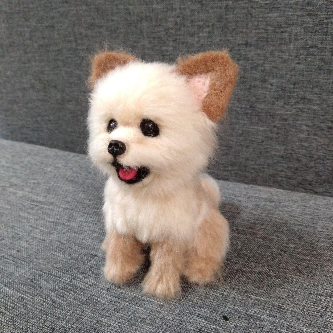 chama　羊毛フェルト＋毛糸　MIX　犬　ハンドメイド