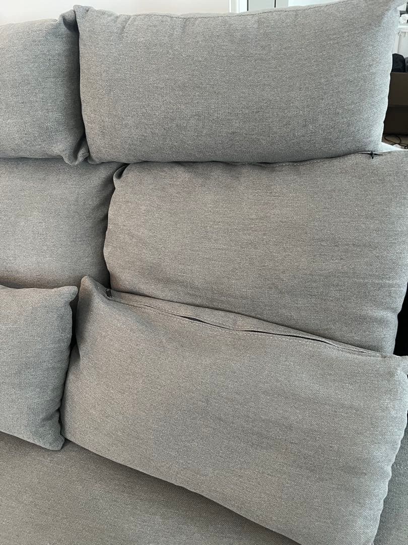 【にこにこ】ニトリ2人用布張りソファ (ポーション2KD GY)