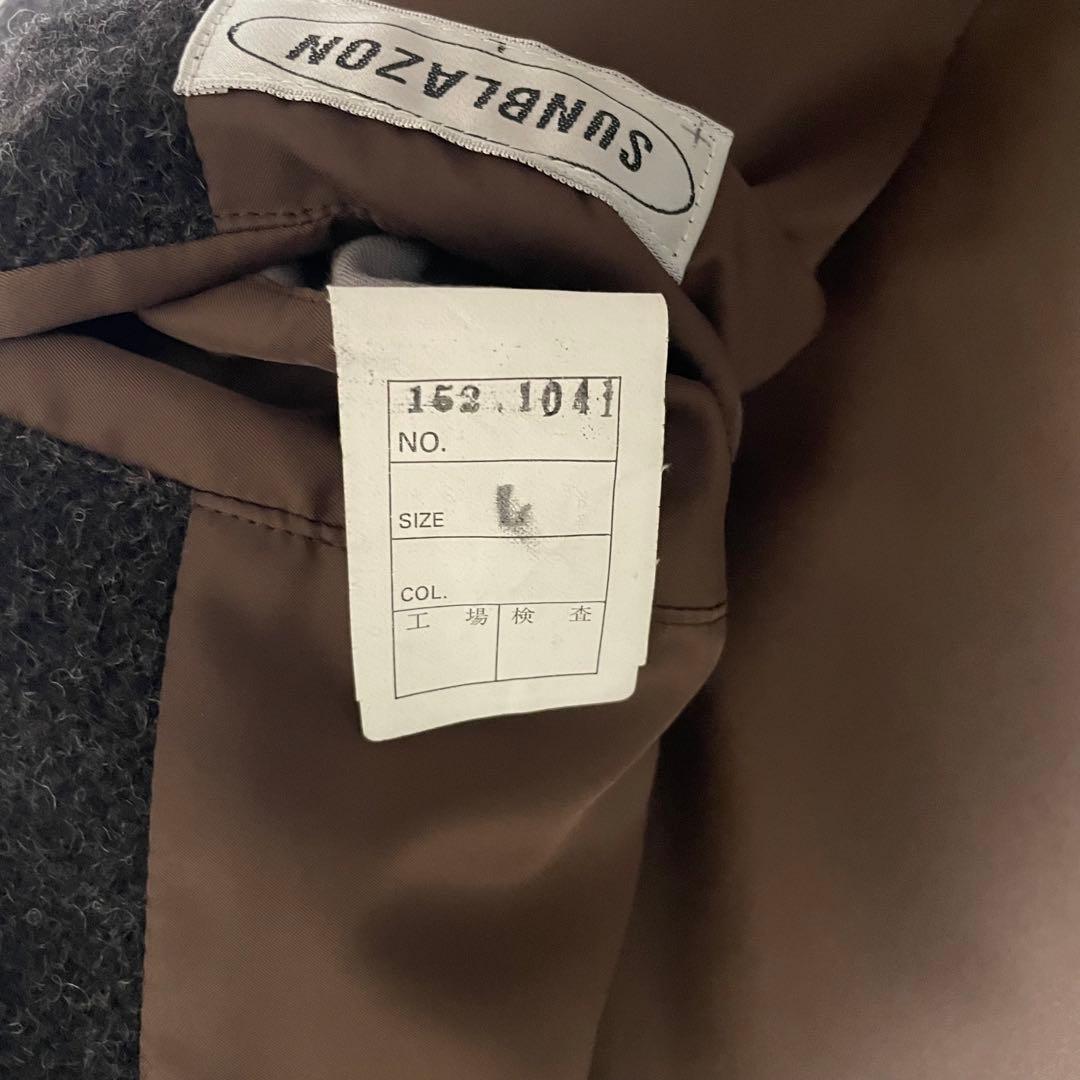 【SUNBLAZON】マキシ丈 ウールチェスターコート メランジ ブラウン XL