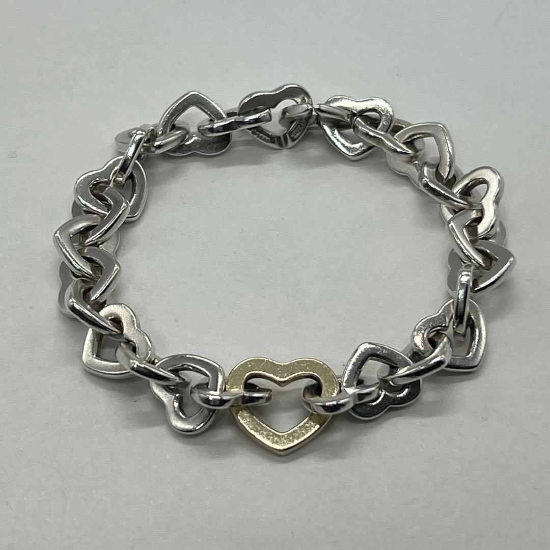 ティファニー TIFFANY オープン ハートリンク ブレスレット コンビ 希少