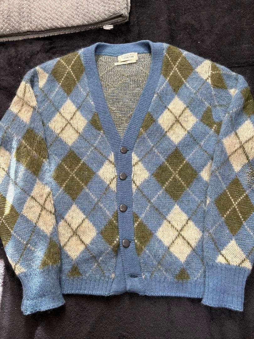 60s Puritan モヘアカーディガン アーガイル柄 ヴィンテージ