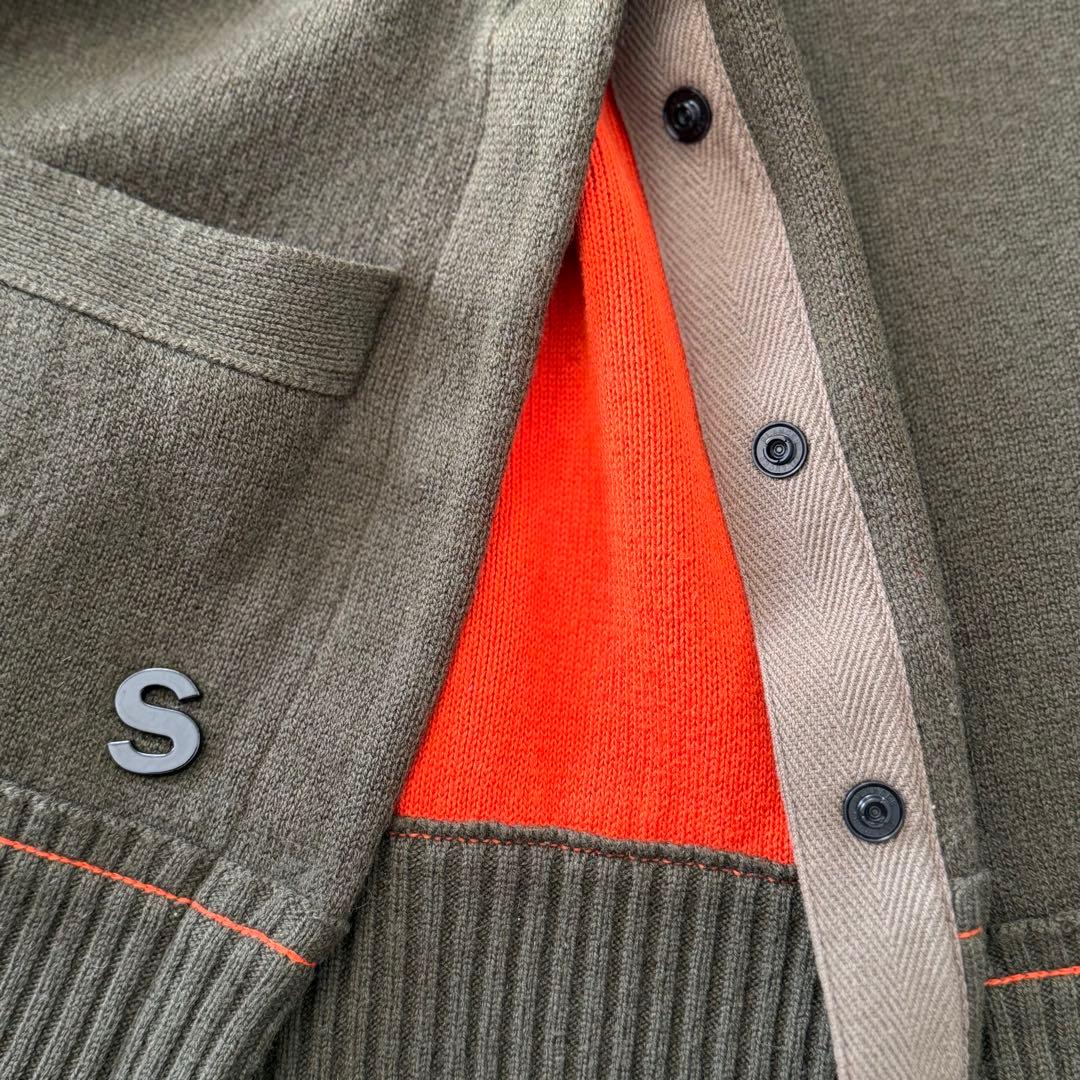 トップス sacai cotton cashmere cardigan khaki 1