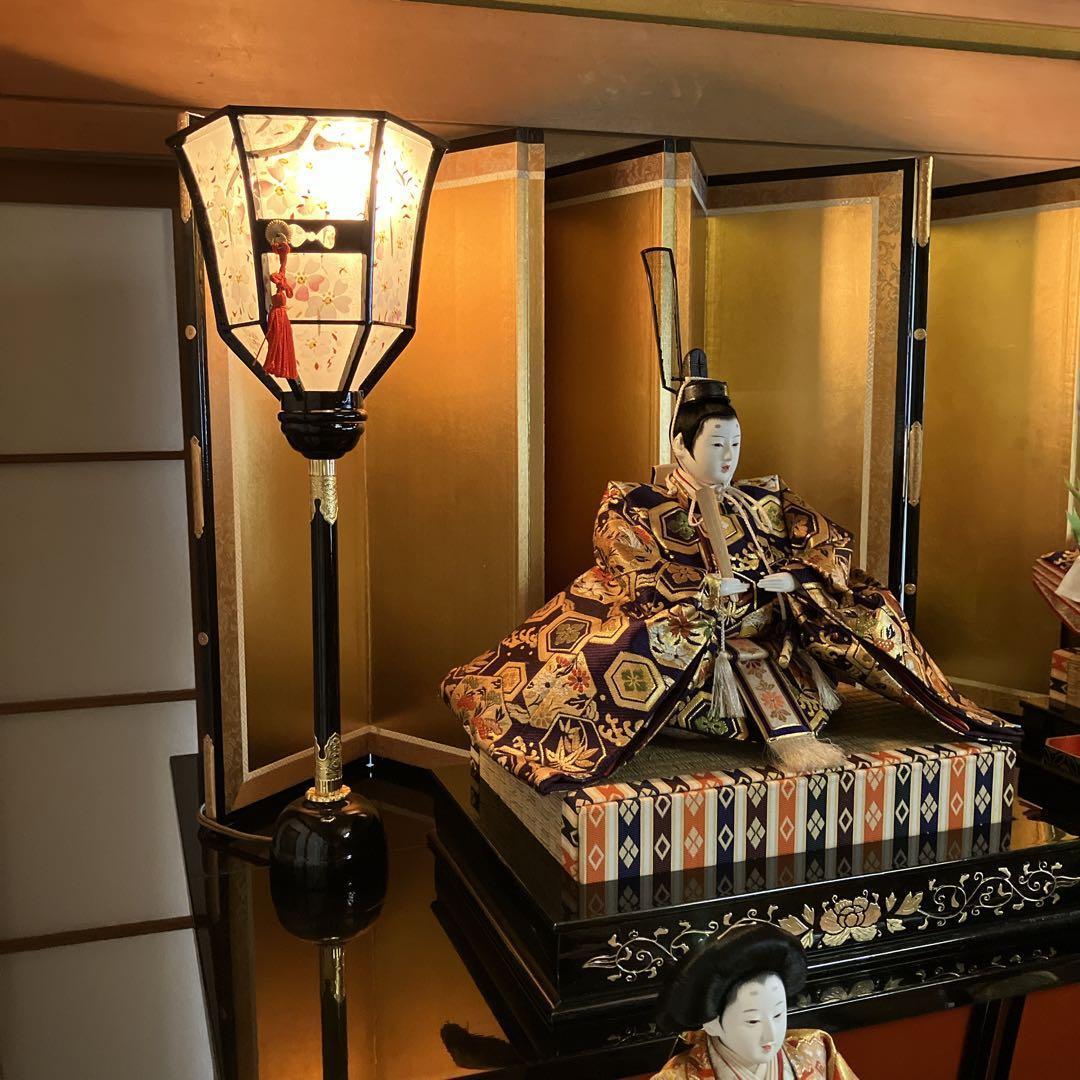 ①高級雛人形 7段40号 木製黒塗り 【①②③同時購入限定】