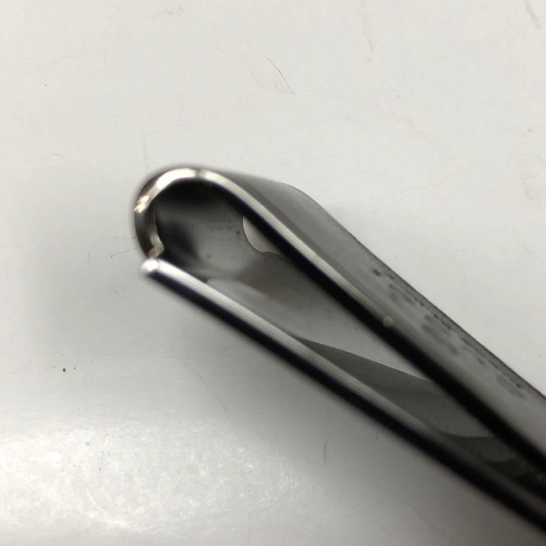 LA21-8 グッチ マネークリップ レザー ブラック メタル メンズ