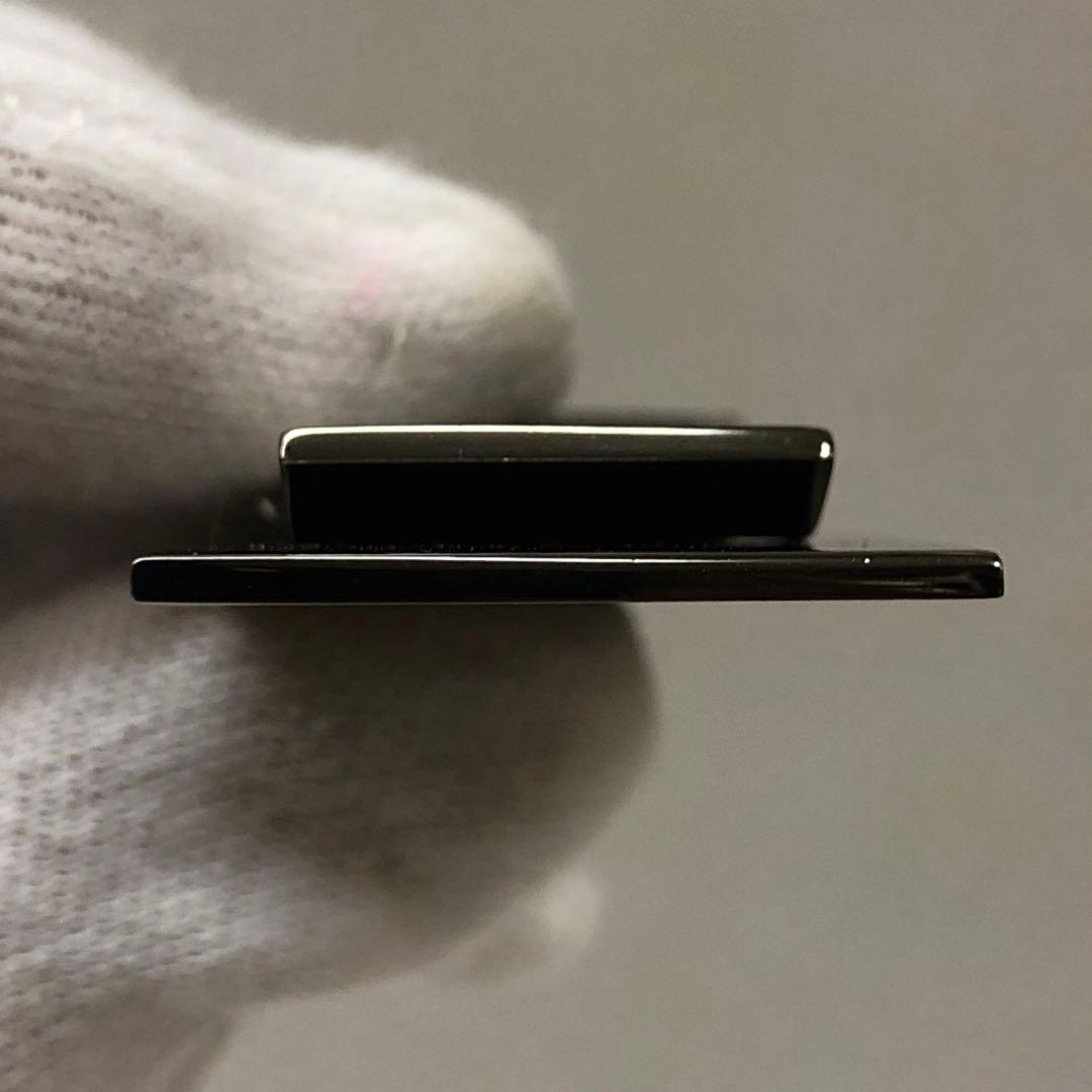 LA21-8 グッチ マネークリップ レザー ブラック メタル メンズ