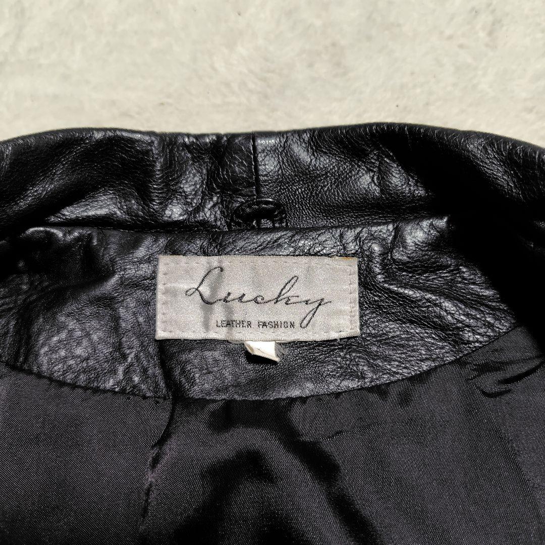 Lucky レザージャケット ライダース 短丈 黒 サイズL ボンバー