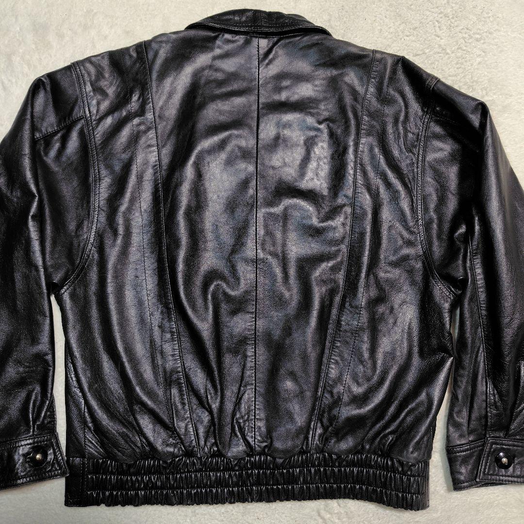 Lucky レザージャケット ライダース 短丈 黒 サイズL ボンバー