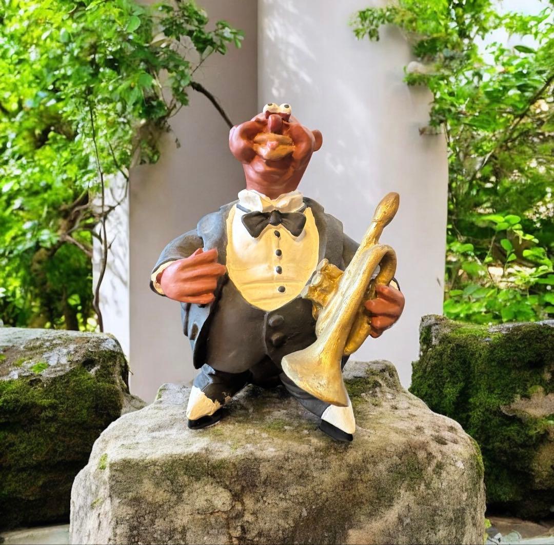 フィギュア 黒人ジャズバンド　台座付き7点セット